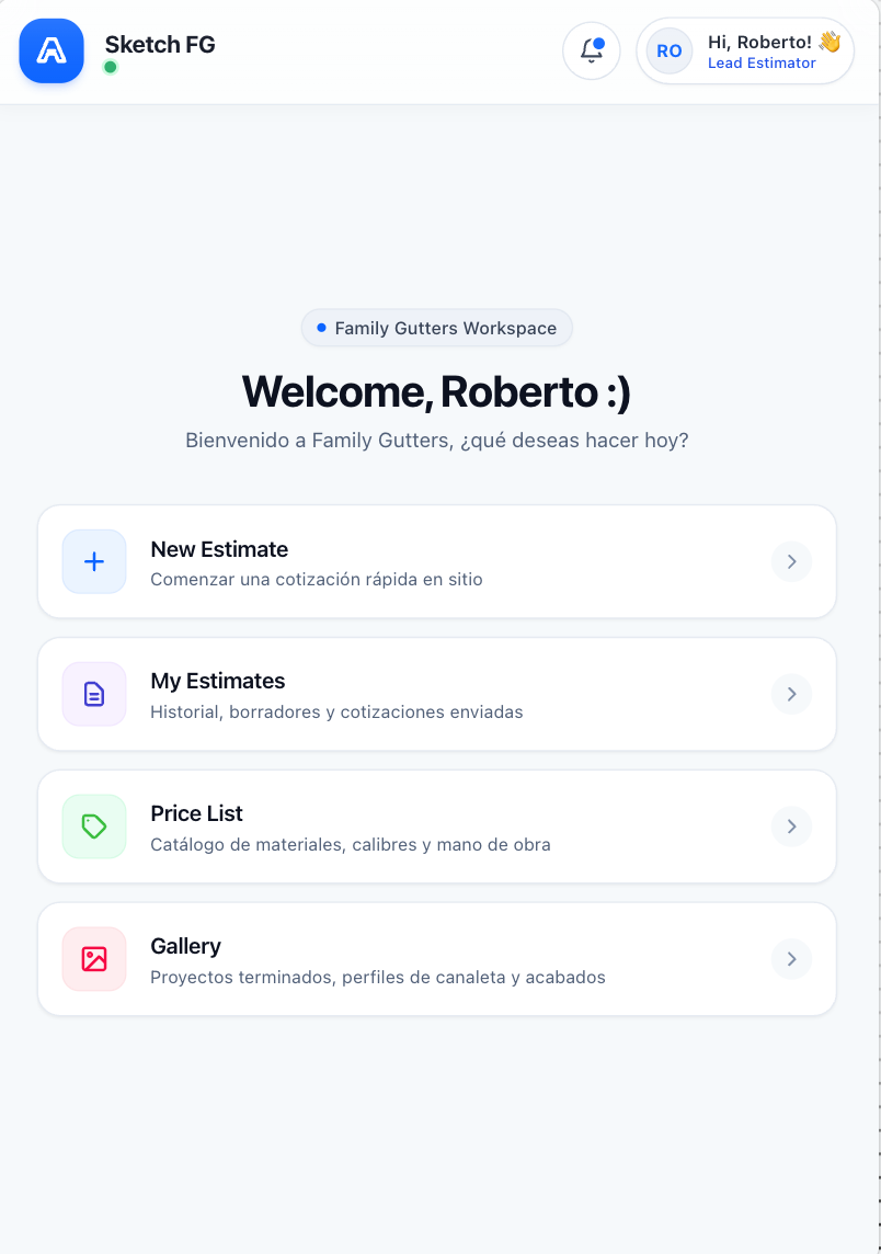 01 — Estimator Dashboard