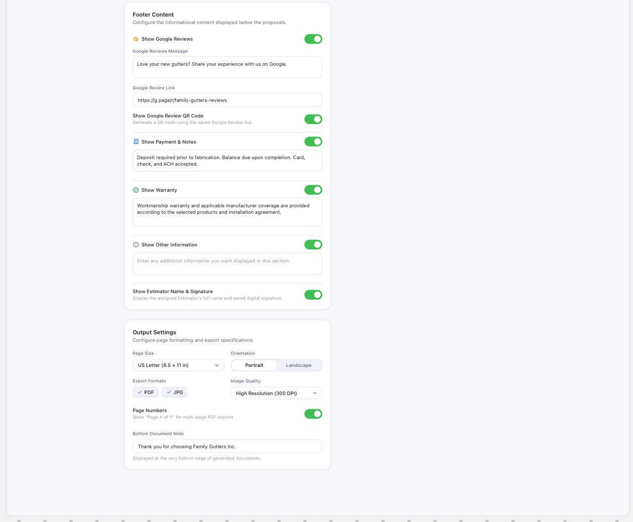 50 — Template footer
